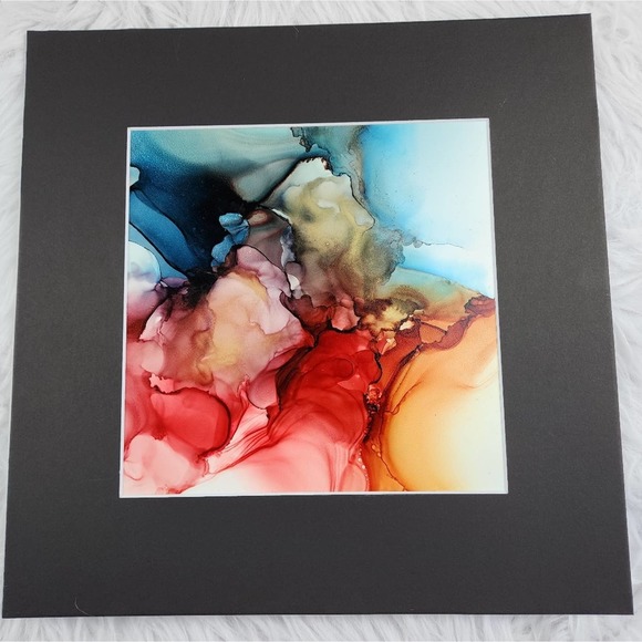 Other - Original Alcohol Ink on Grafix & Matted in Black